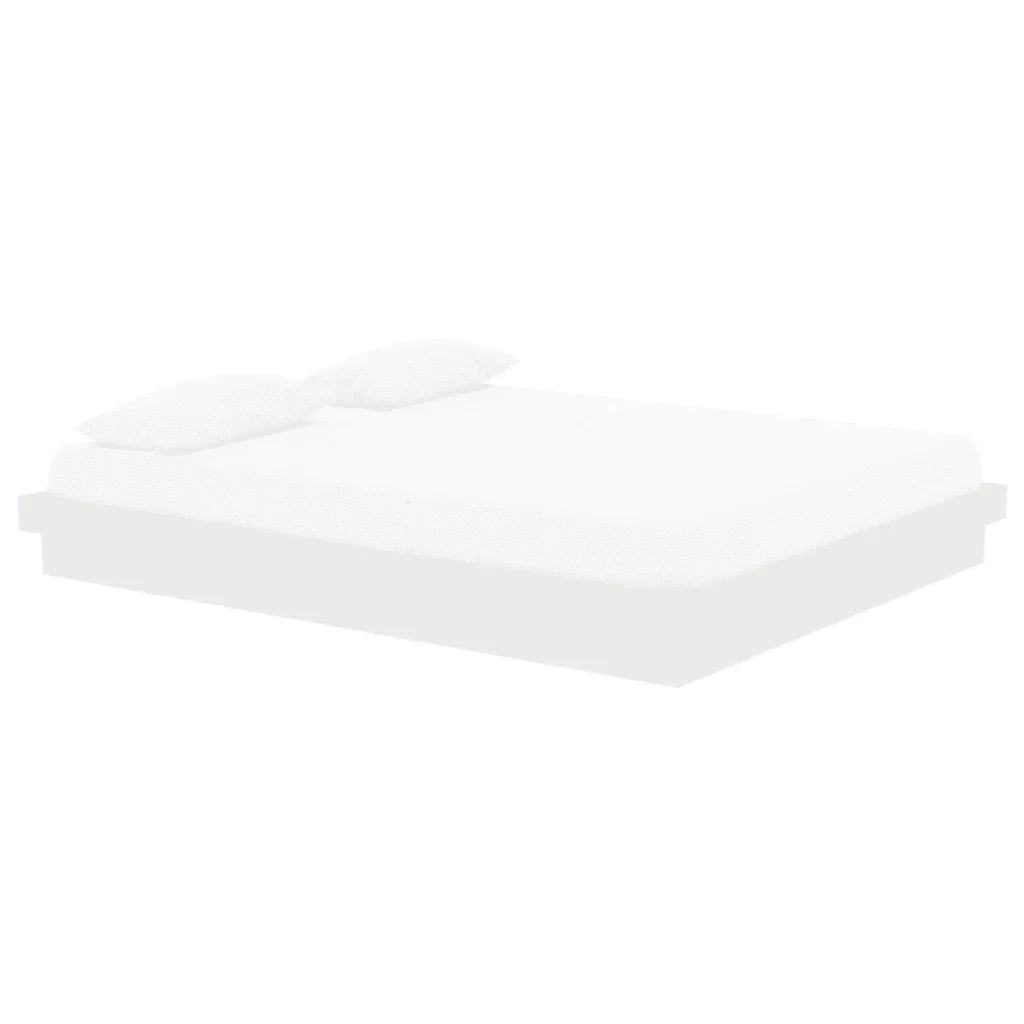 Letto matrimoniale | Letto per adulti | Giroletto Bianco in Legno Massello 160x200 cm - Image 3