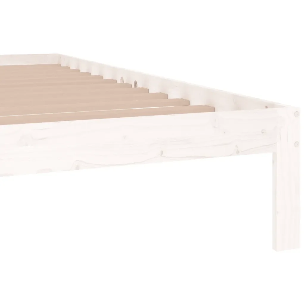 Letto matrimoniale | Letto per adulti | Giroletto Bianco in Legno Massello 180x200 cm Super King - Image 6