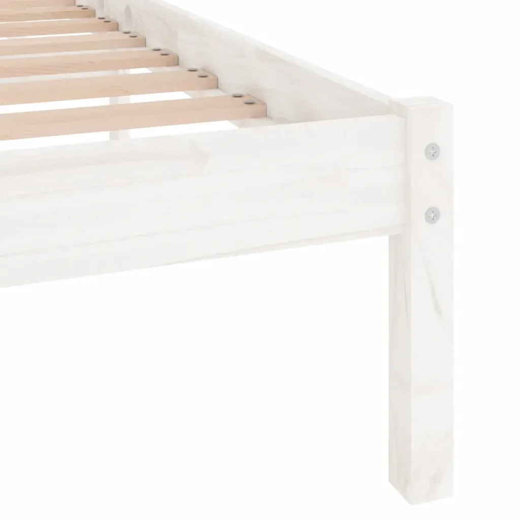 Letto matrimoniale | Letto per adulti | Giroletto Bianco in Legno Massello 180x200 cm Super King - Image 6