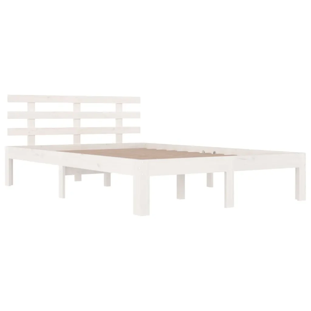 Letto matrimoniale | Letto per adulti | Giroletto Bianco in Legno Massello 180x200 cm Super King - Image 3