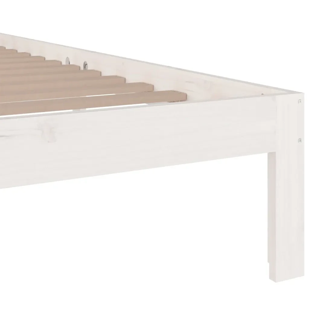 Letto matrimoniale | Letto per adulti | Giroletto Bianco in Legno Massello 180x200 cm Super King - Image 6