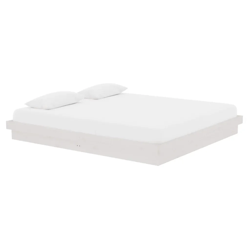 Letto matrimoniale | Letto per adulti | Giroletto Bianco in Legno Massello 180x200 cm Super King - Image 3