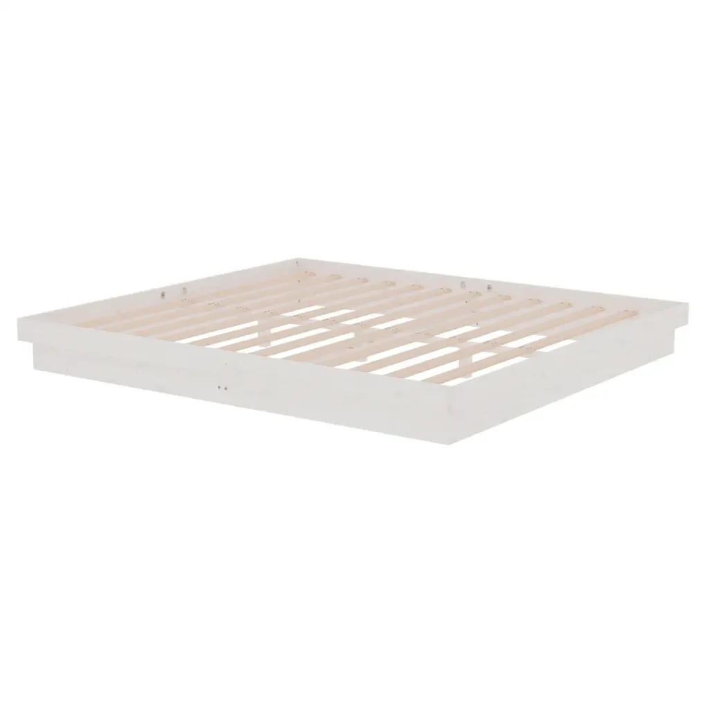 Letto matrimoniale | Letto per adulti | Giroletto Bianco in Legno Massello 180x200 cm Super King - Image 4