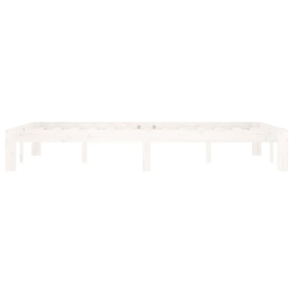 Letto matrimoniale | Letto per adulti | Giroletto Bianco in Legno Massello di Pino 120x200 cm - Image 5