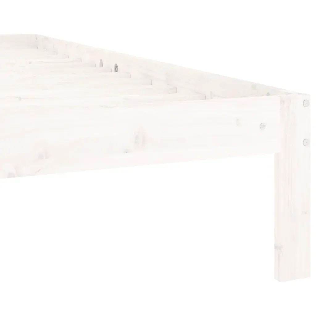 Letto matrimoniale | Letto per adulti | Giroletto Bianco in Legno Massello di Pino 120x200 cm - Image 6
