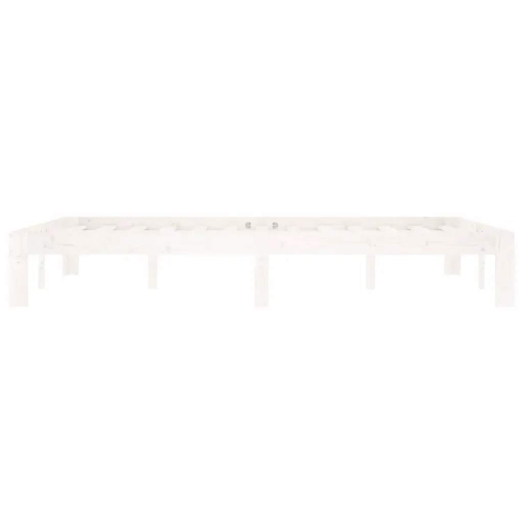 Letto matrimoniale | Letto per adulti | Giroletto Bianco in Legno Massello di Pino 140x200 cm - Image 5