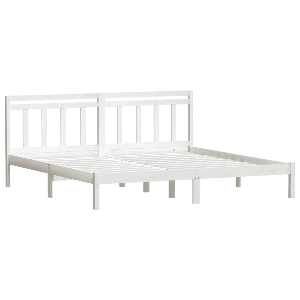 Letto matrimoniale | Letto per adulti | Giroletto Bianco in Legno Massello di Pino 160x200 cm - Image 3