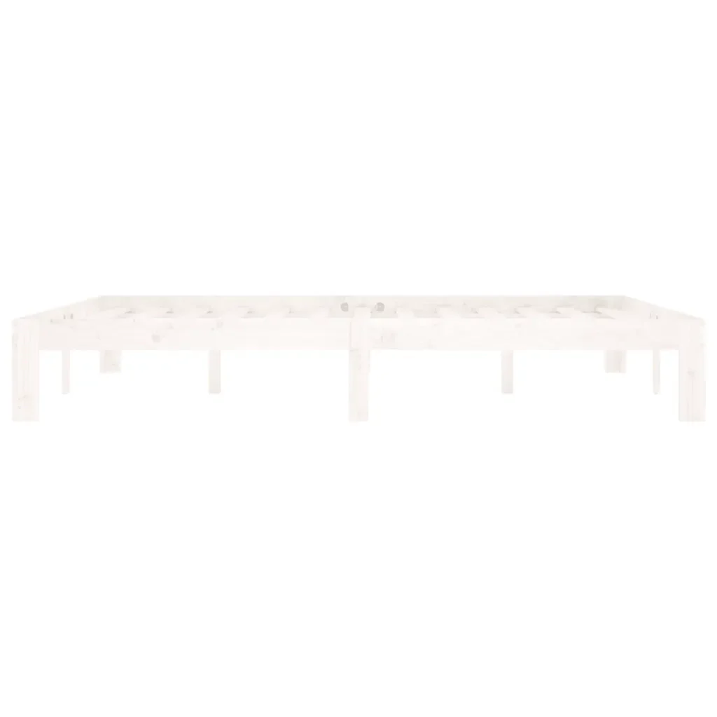 Letto matrimoniale | Letto per adulti | Giroletto Bianco in Legno Massello di Pino 160x200 cm - Image 5