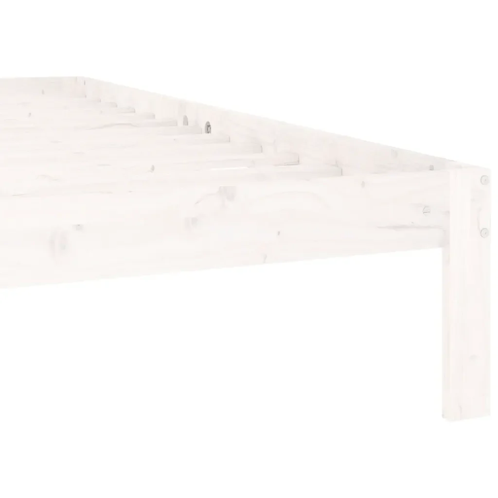 Letto matrimoniale | Letto per adulti | Giroletto Bianco in Legno Massello di Pino 160x200 cm - Image 6