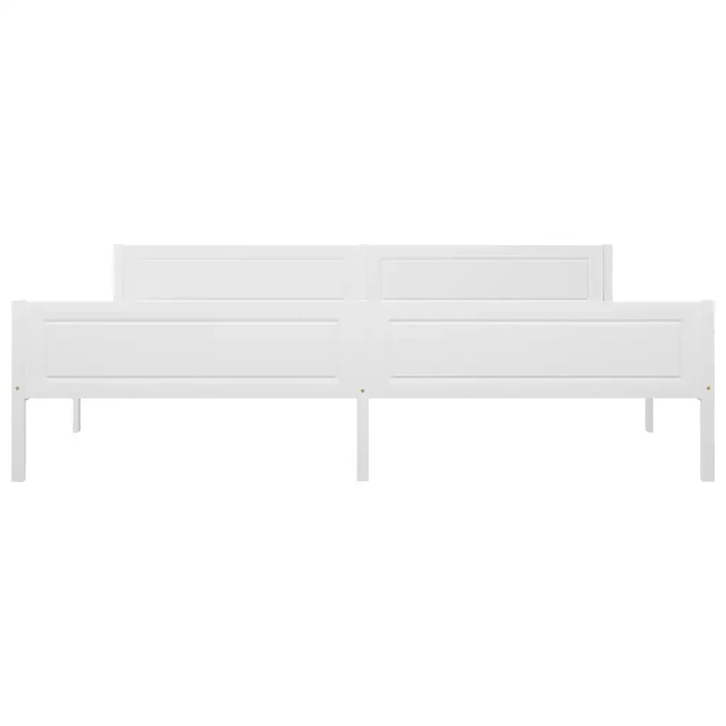 Letto matrimoniale | Letto per adulti | Giroletto Bianco in Legno Massello di Pino 200x200 cm - Image 3