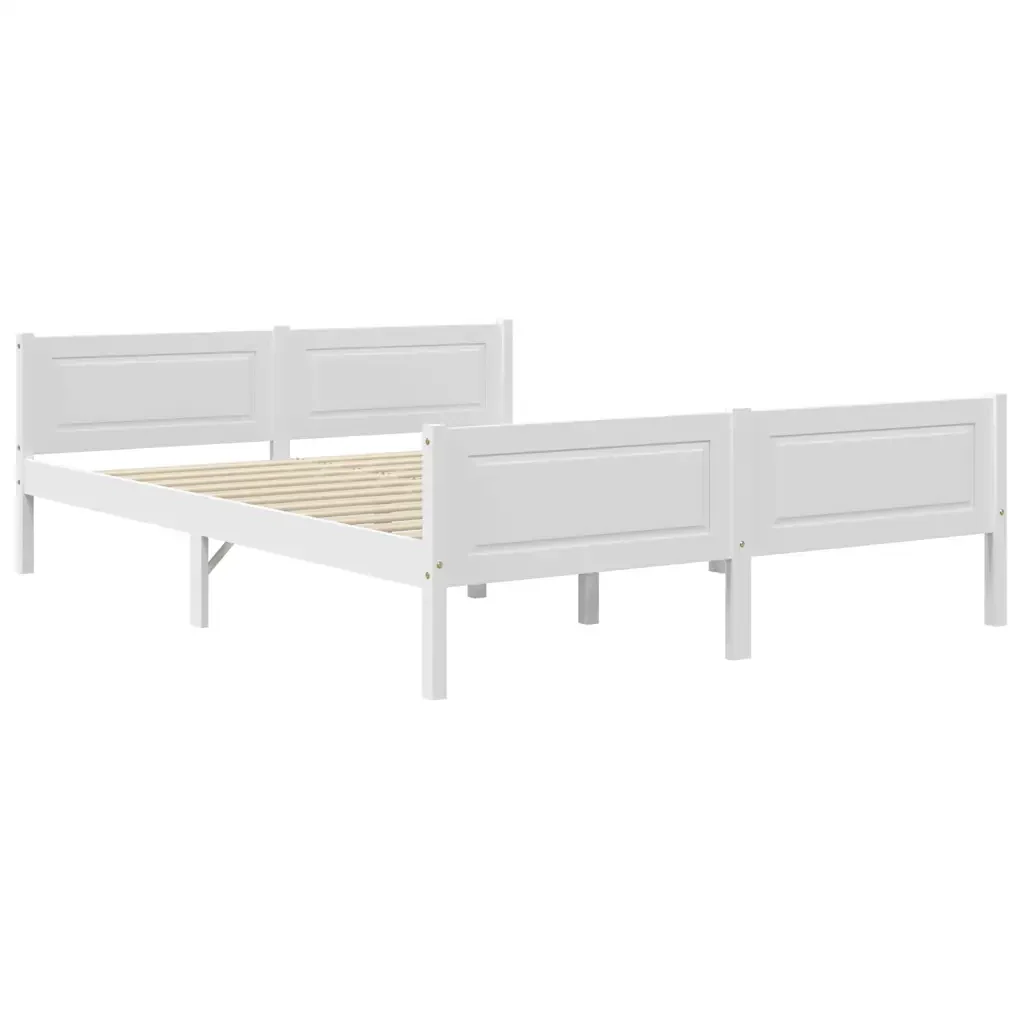 Letto matrimoniale | Letto per adulti | Giroletto Bianco in Massello di Pino 160x200 cm - Image 2