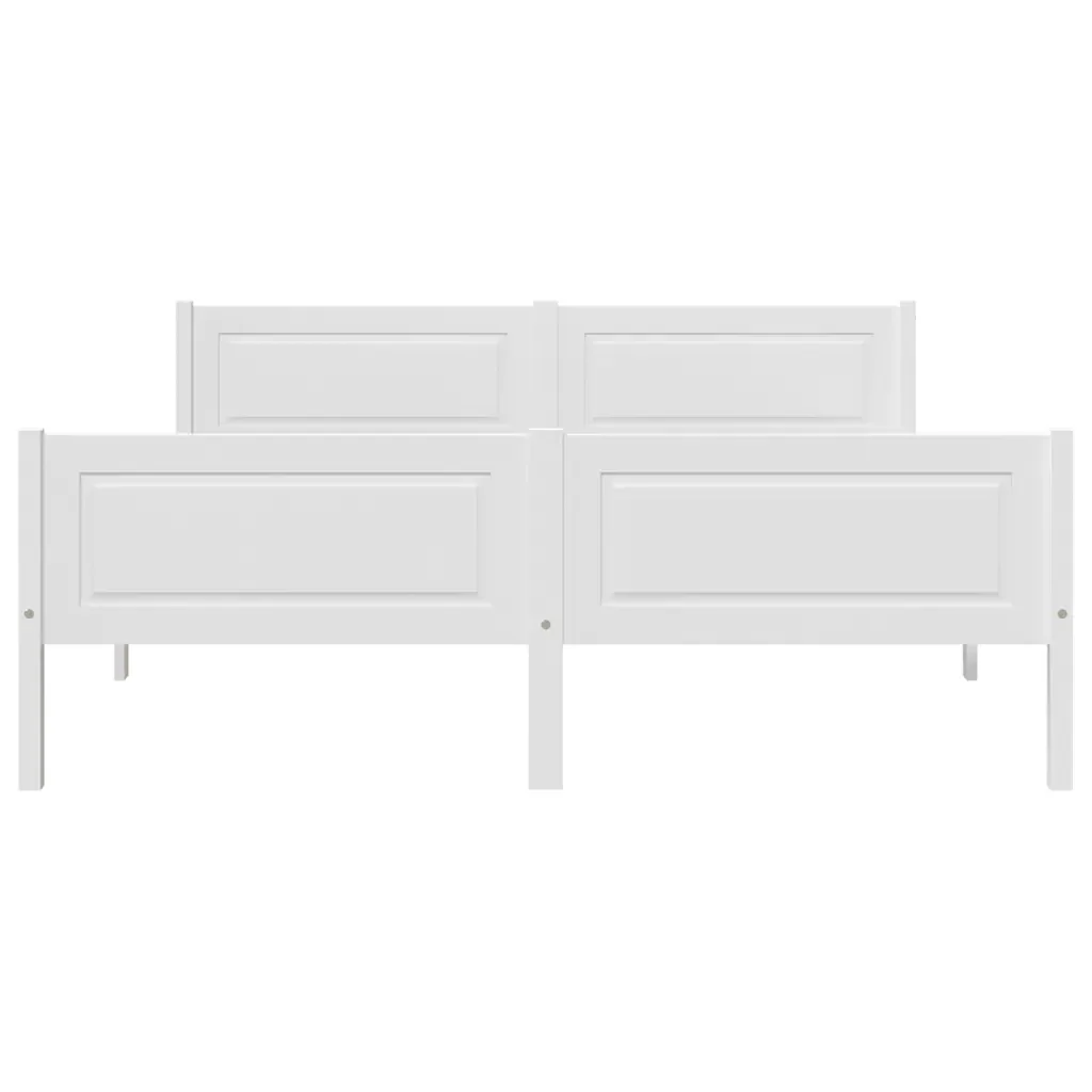 Letto matrimoniale | Letto per adulti | Giroletto Bianco in Massello di Pino 160x200 cm - Image 4