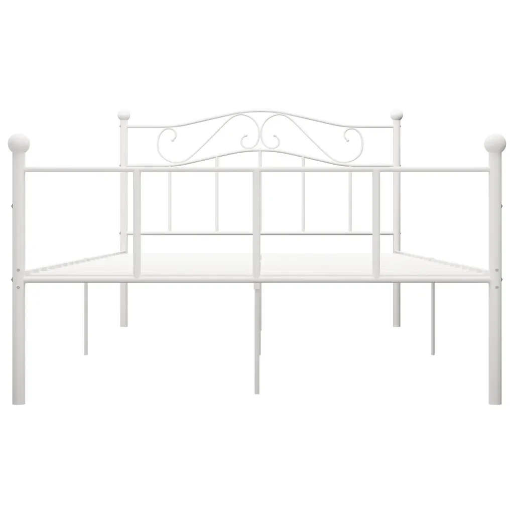 Letto matrimoniale | Letto per adulti | Giroletto Bianco in Metallo 120x200 cm - Image 3
