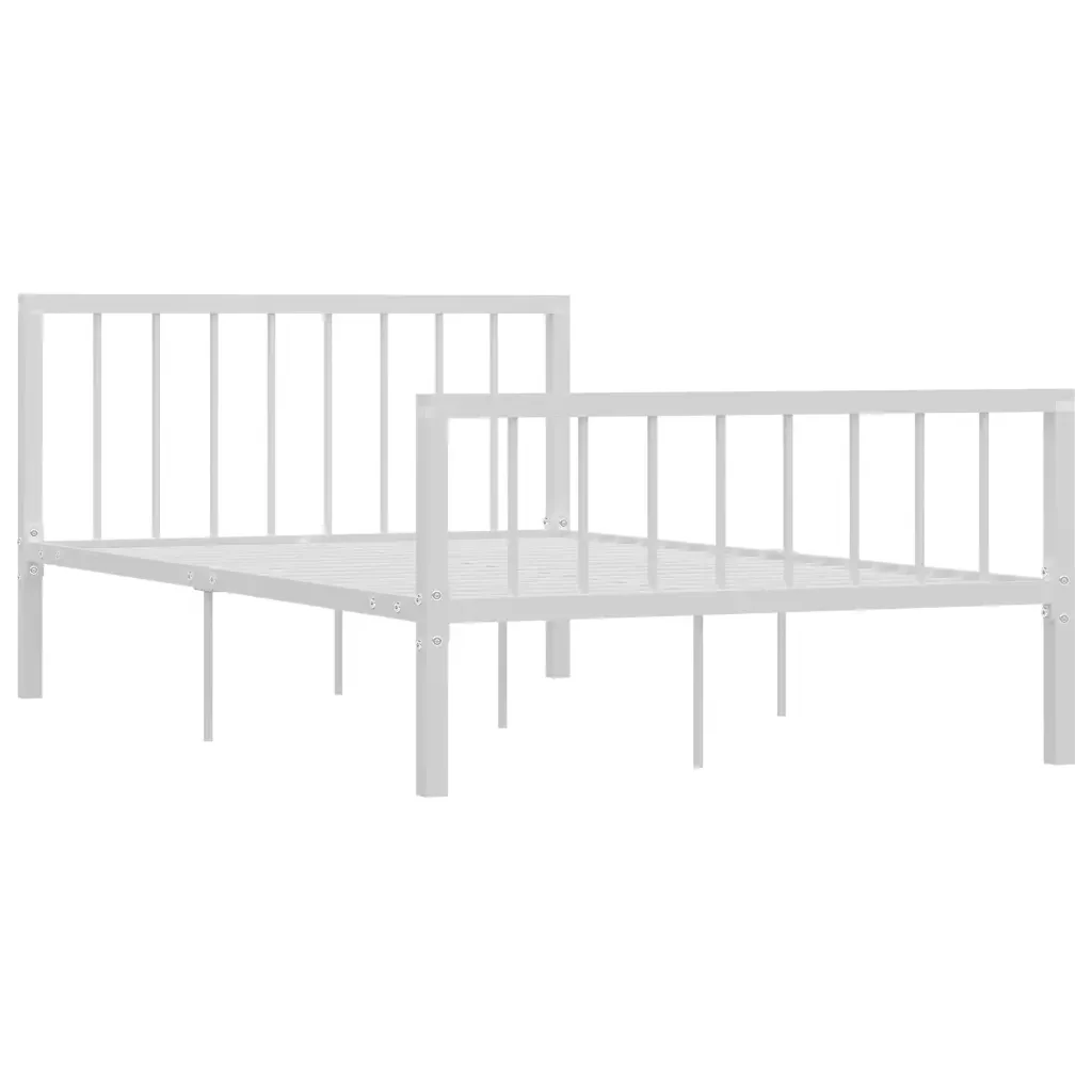 Letto matrimoniale | Letto per adulti | Giroletto Bianco in Metallo 120x200 cm