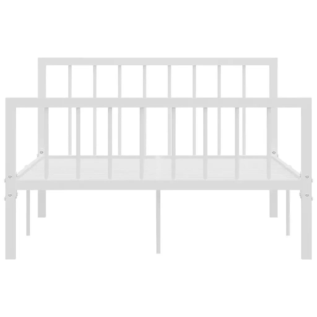 Letto matrimoniale | Letto per adulti | Giroletto Bianco in Metallo 120x200 cm - Image 3