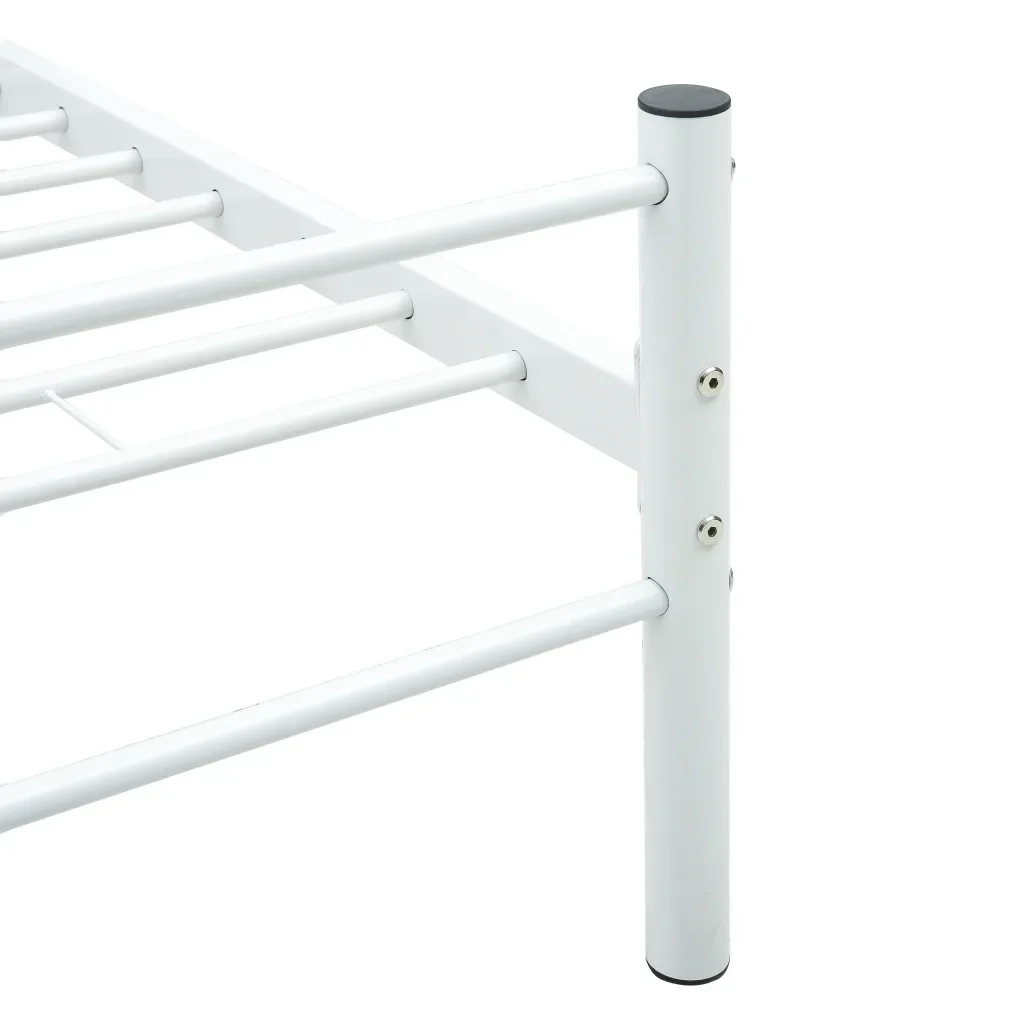 Letto matrimoniale | Letto per adulti | Giroletto Bianco in Metallo 120x200 cm - Image 5