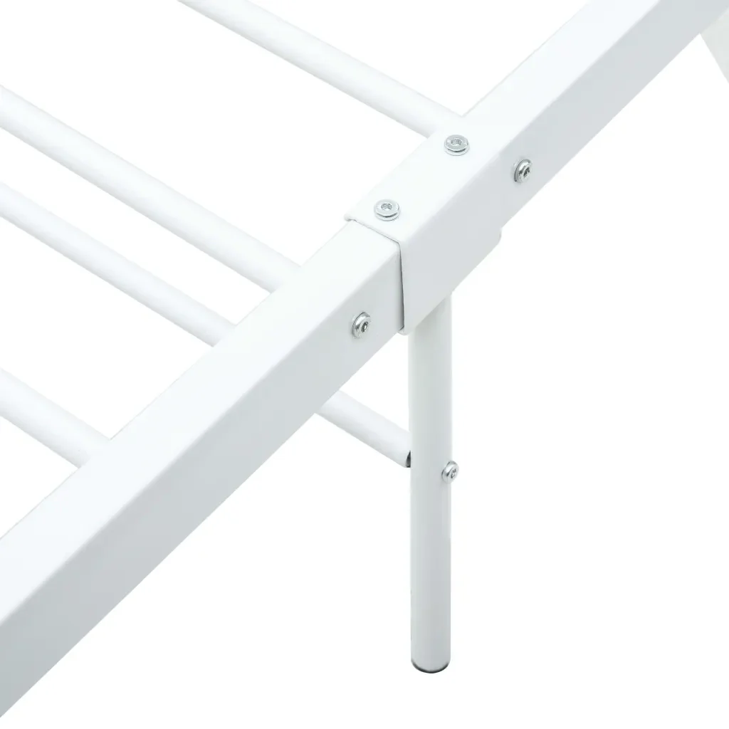 Letto matrimoniale | Letto per adulti | Giroletto Bianco in Metallo 120x200 cm - Image 6