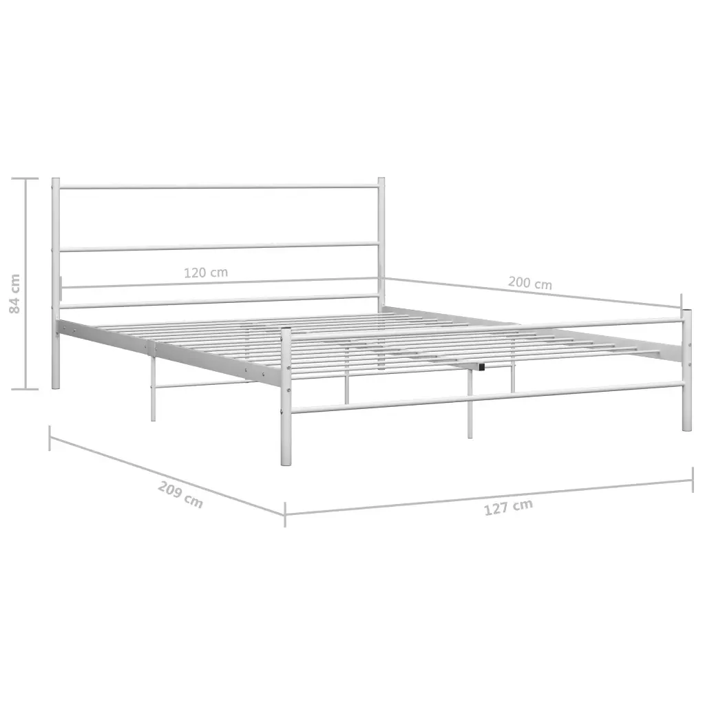 Letto matrimoniale | Letto per adulti | Giroletto Bianco in Metallo 120x200 cm - Image 7
