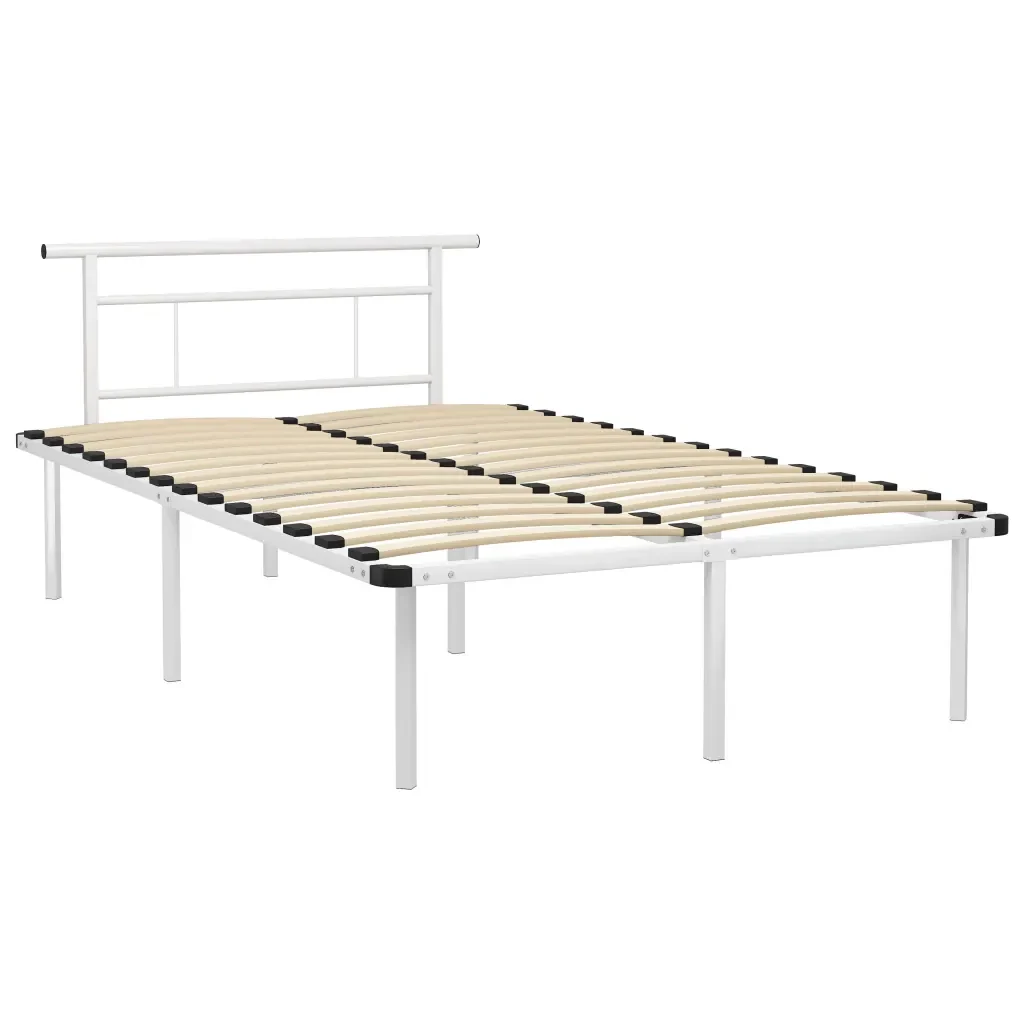 Letto matrimoniale | Letto per adulti | Giroletto Bianco in Metallo 120x200 cm - Image 2