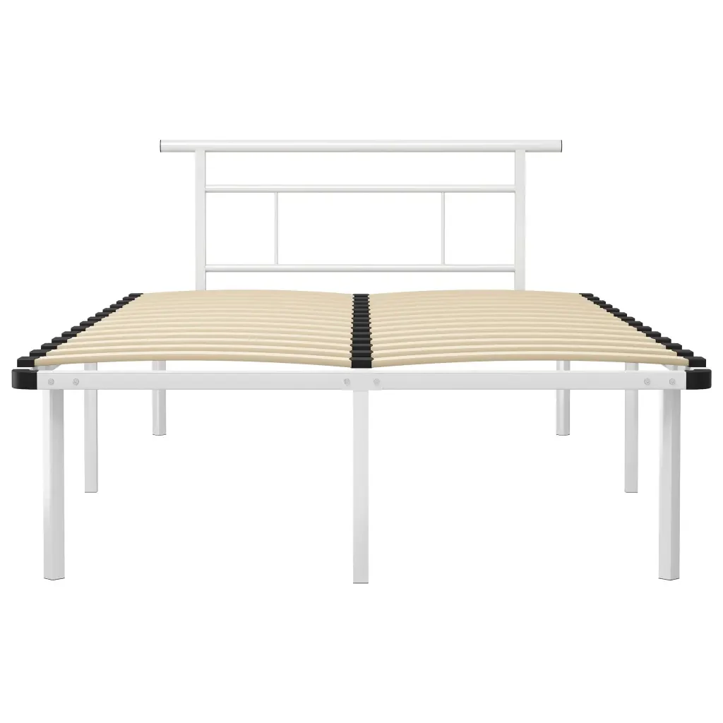 Letto matrimoniale | Letto per adulti | Giroletto Bianco in Metallo 120x200 cm - Image 3