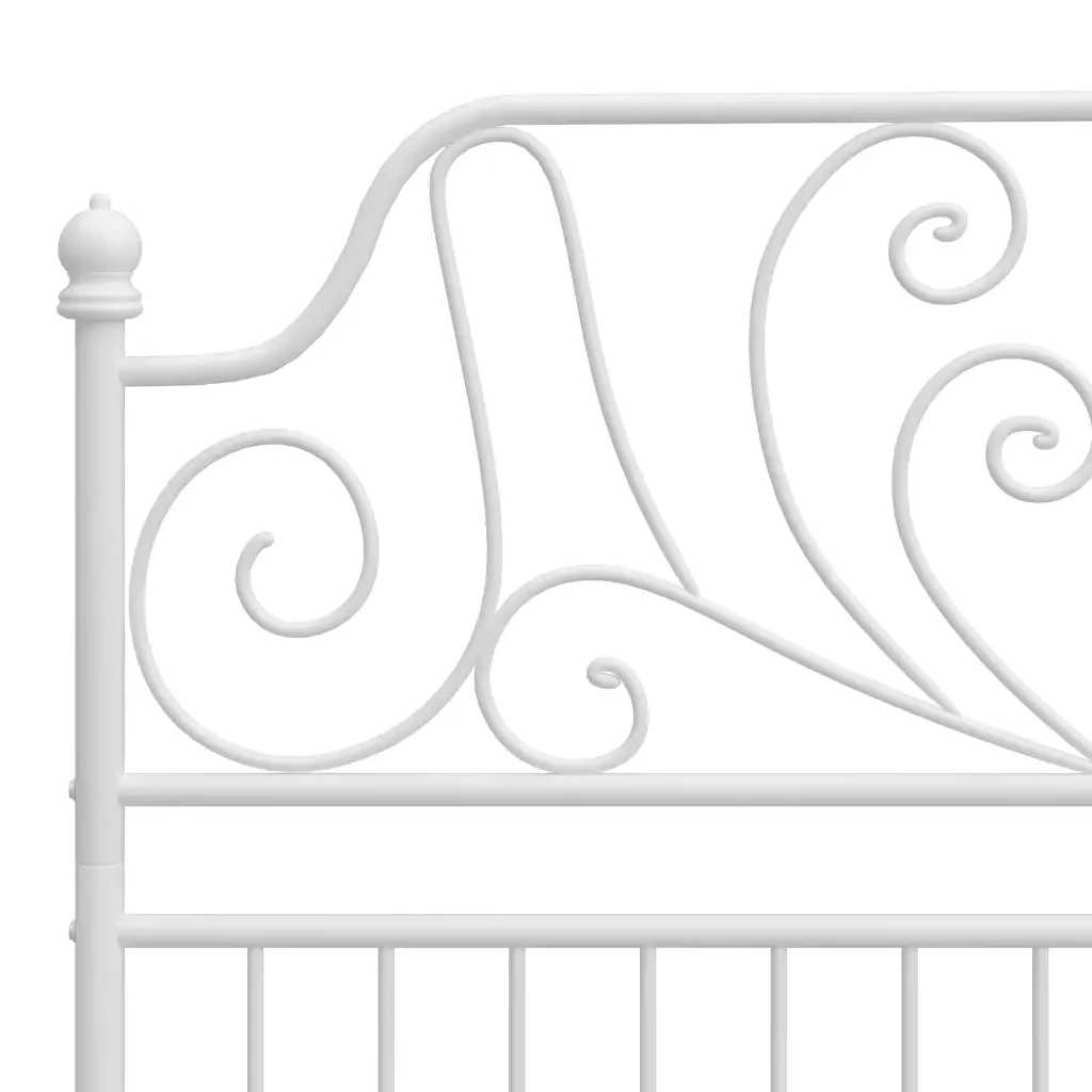 Letto matrimoniale | Letto per adulti | Giroletto Bianco in Metallo 120x200 cm - Image 5