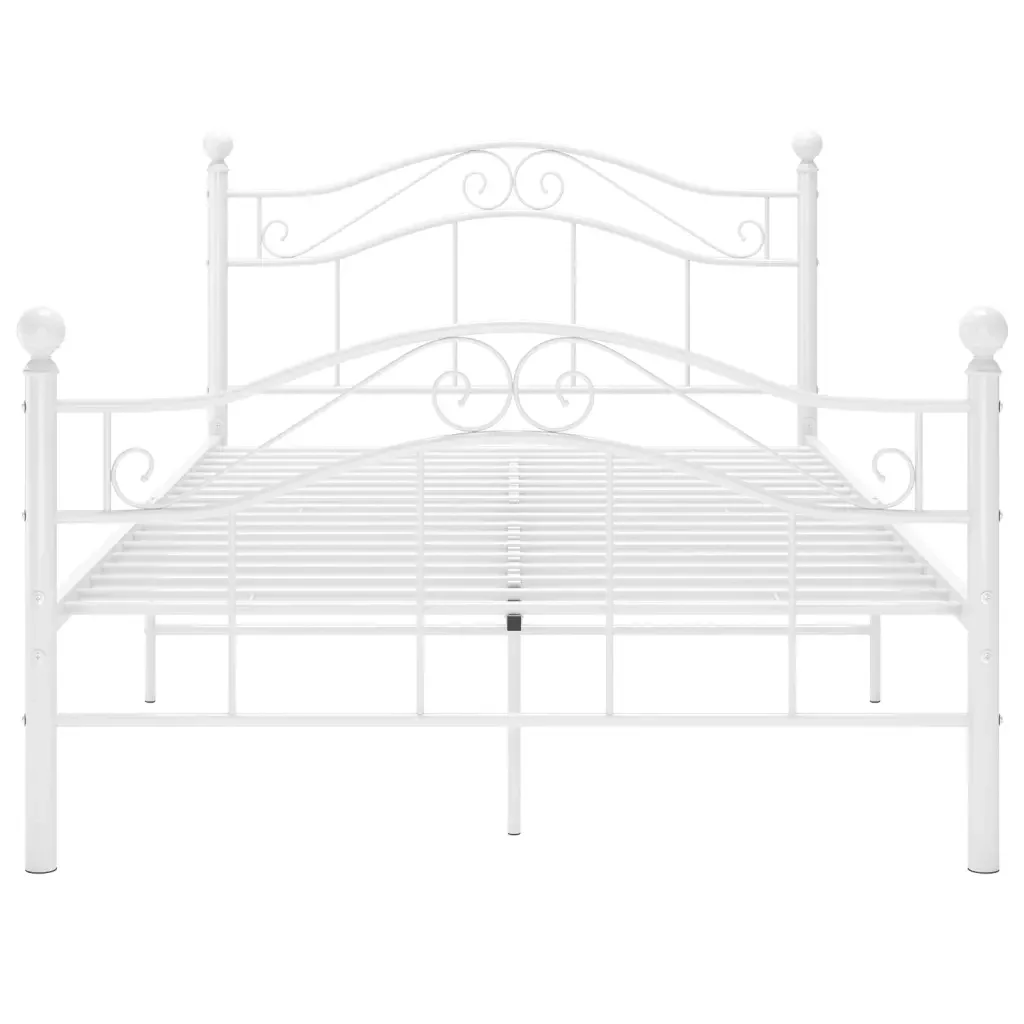 Letto matrimoniale | Letto per adulti | Giroletto Bianco in Metallo 120x200 cm - Image 4