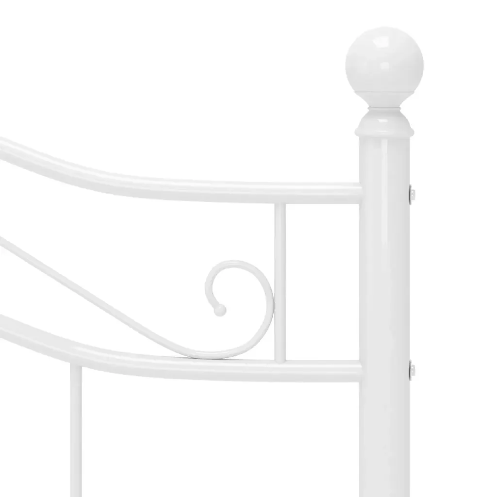 Letto matrimoniale | Letto per adulti | Giroletto Bianco in Metallo 120x200 cm - Image 6