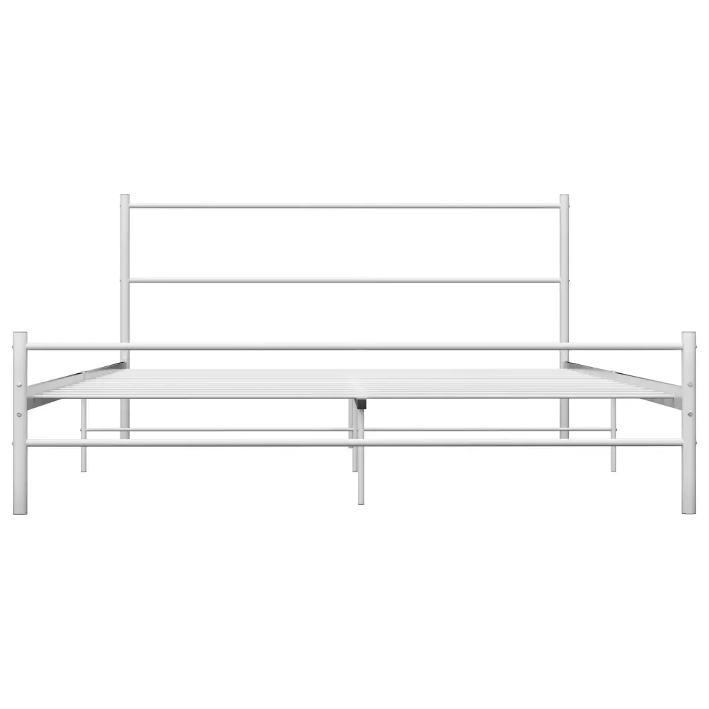 Letto matrimoniale | Letto per adulti | Giroletto Bianco in Metallo 140x200 cm - Image 3