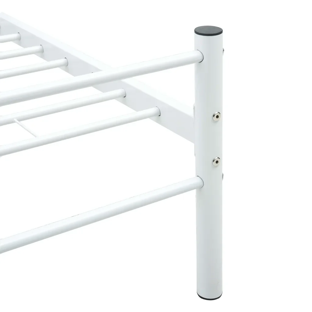 Letto matrimoniale | Letto per adulti | Giroletto Bianco in Metallo 140x200 cm - Image 5