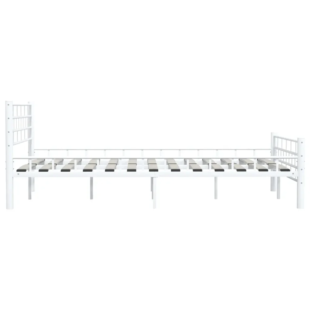 Letto matrimoniale | Letto per adulti | Giroletto Bianco in Metallo 140x200 cm - Image 6