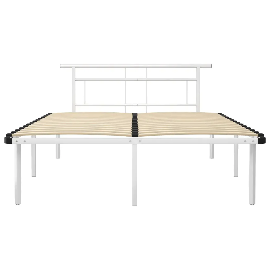 Letto matrimoniale | Letto per adulti | Giroletto Bianco in Metallo 140x200 cm - Image 3