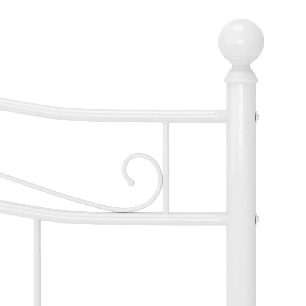 Letto matrimoniale | Letto per adulti | Giroletto Bianco in Metallo 140x200 cm - Image 6