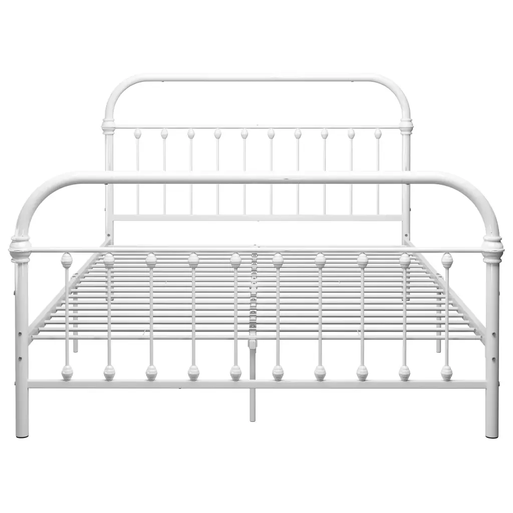 Letto matrimoniale | Letto per adulti | Giroletto Bianco in Metallo 160x200 cm - Image 4