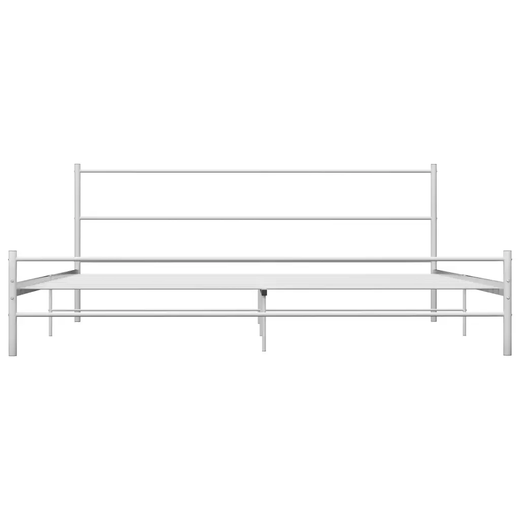 Letto matrimoniale | Letto per adulti | Giroletto Bianco in Metallo 160x200 cm - Image 4