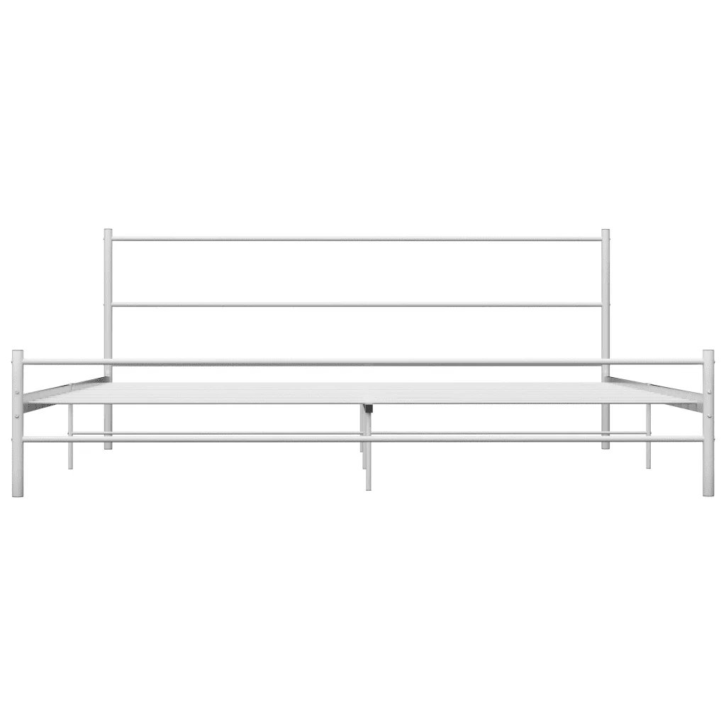 Letto matrimoniale | Letto per adulti | Giroletto Bianco in Metallo 180x200 cm - Image 4