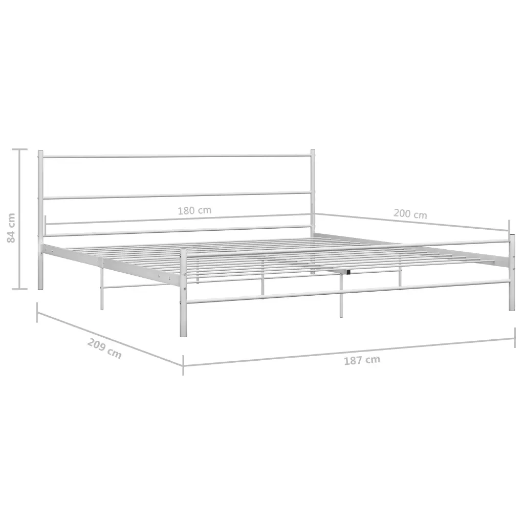 Letto matrimoniale | Letto per adulti | Giroletto Bianco in Metallo 180x200 cm - Image 7