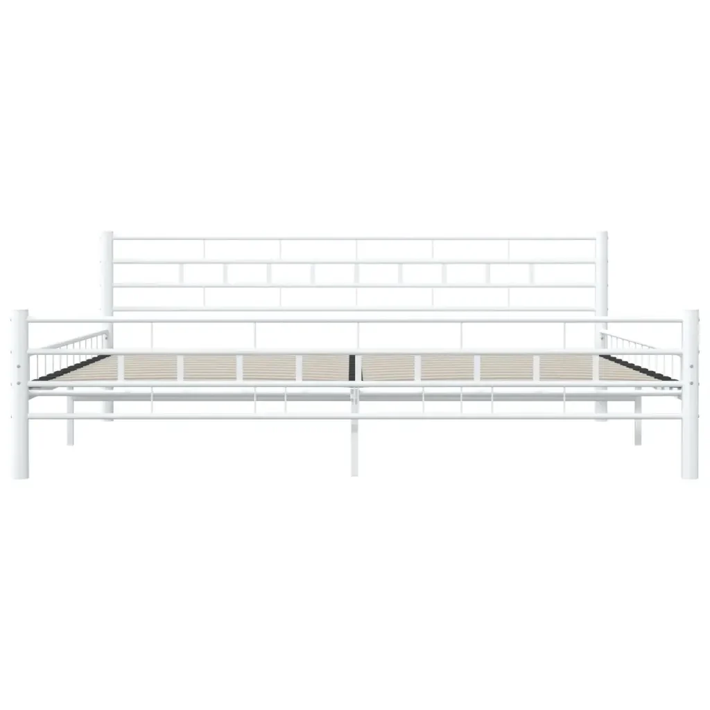 Letto matrimoniale | Letto per adulti | Giroletto Bianco in Metallo 200x200 cm - Image 5