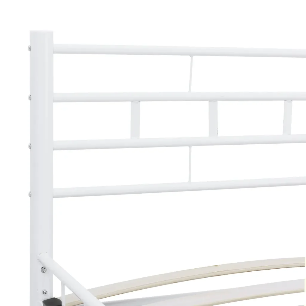 Letto matrimoniale | Letto per adulti | Giroletto Bianco in Metallo 200x200 cm - Image 8