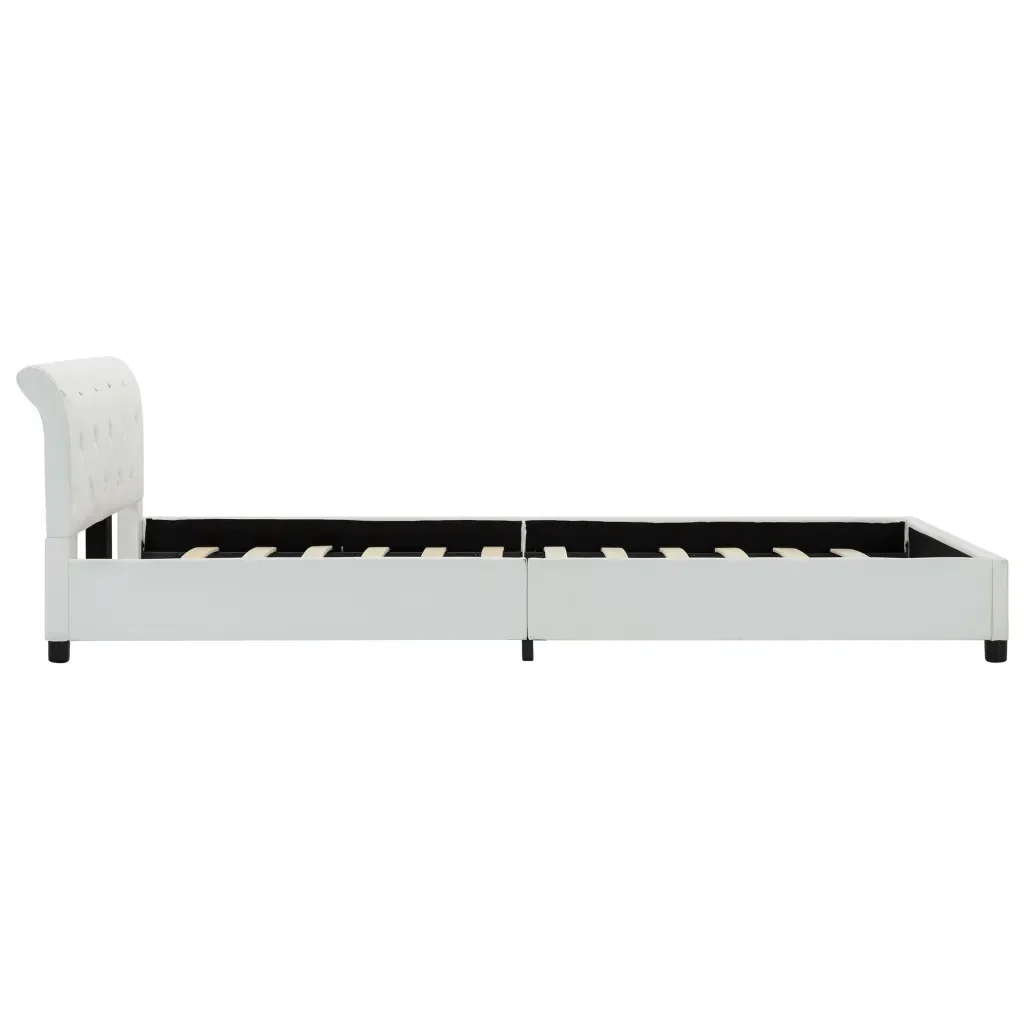 Letto matrimoniale | Letto per adulti | Giroletto Bianco in Similpelle 140x200 cm - Image 6