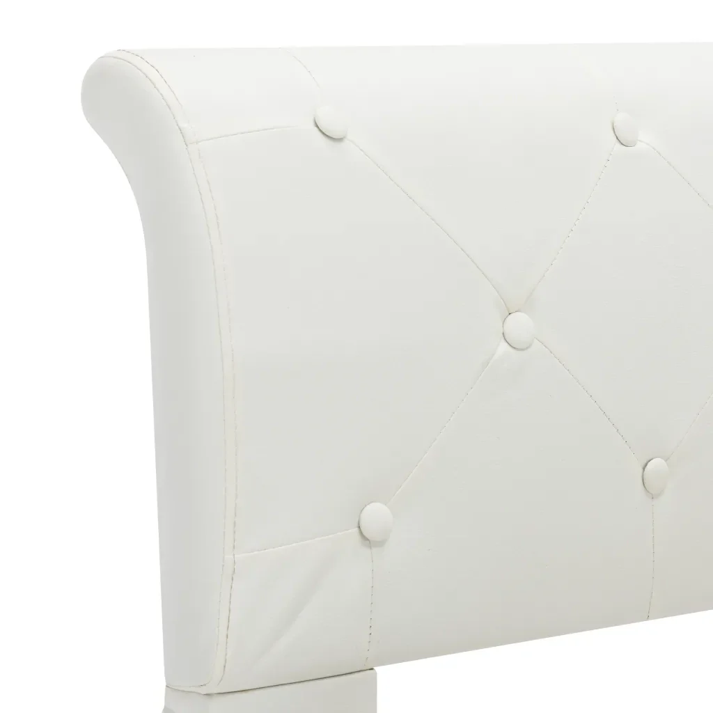 Letto matrimoniale | Letto per adulti | Giroletto Bianco in Similpelle 140x200 cm - Image 7