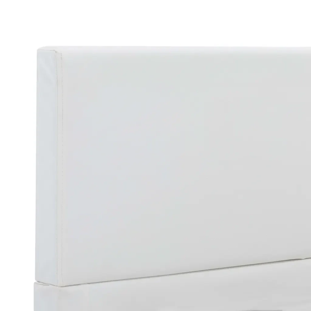Letto matrimoniale | Letto per adulti | Giroletto Bianco in Similpelle 160x200 cm - Image 6