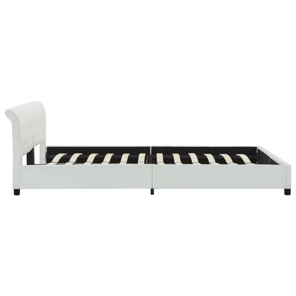 Letto matrimoniale | Letto per adulti | Giroletto Bianco in Similpelle 180x200 cm - Image 6