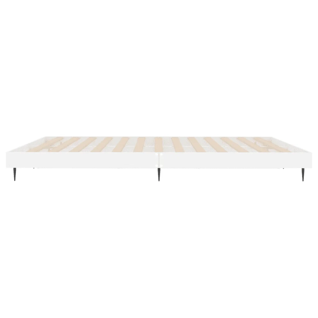 Letto matrimoniale | Letto per adulti | Giroletto Bianco Lucido 120x200 cm in Legno Multistrato - Image 7
