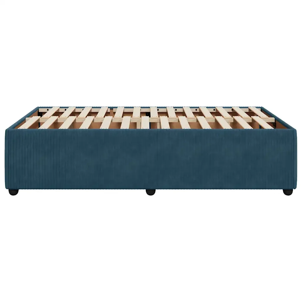 Letto matrimoniale | Letto per adulti | Giroletto Blu 120x190 cm in Velluto - Image 5