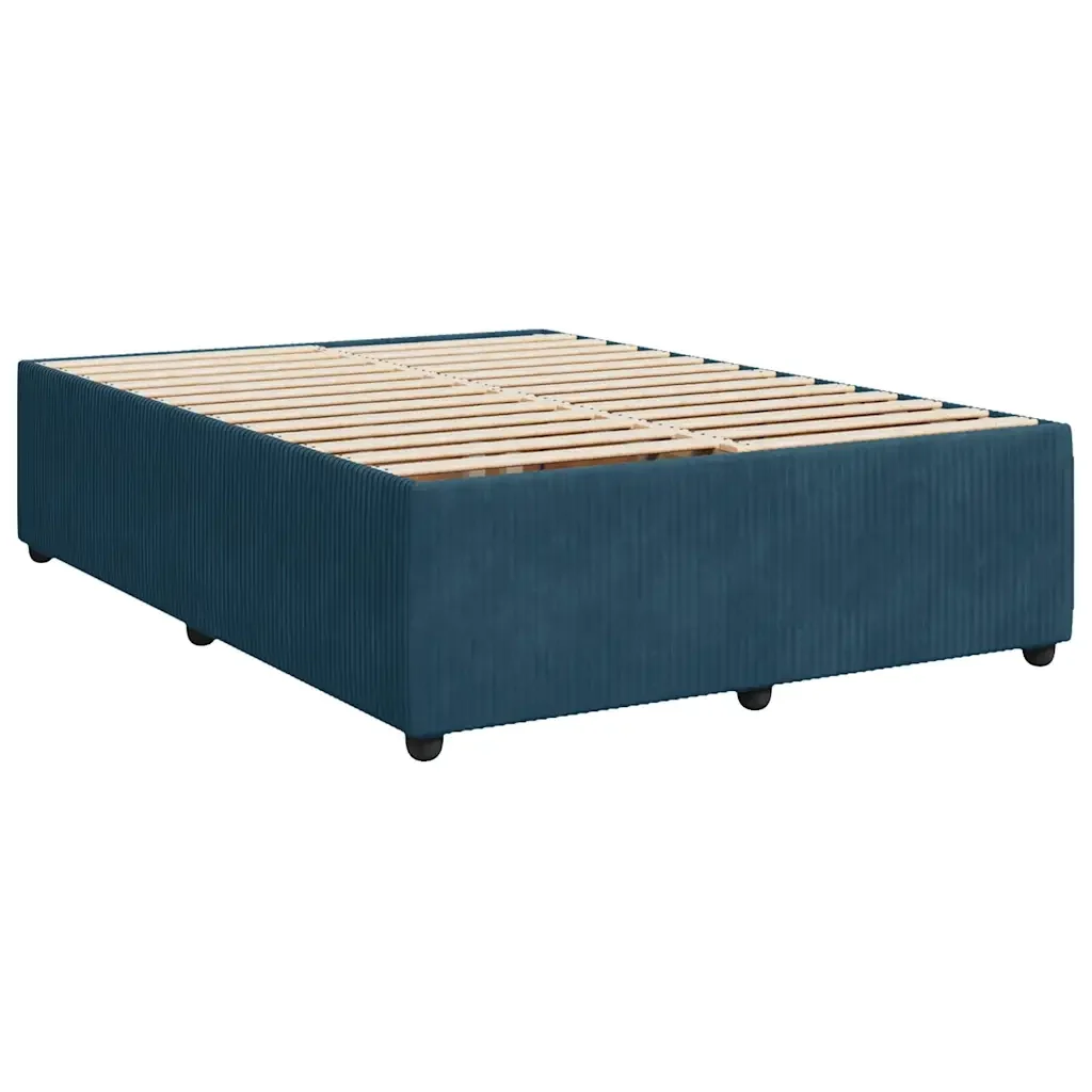 Letto matrimoniale | Letto per adulti | Giroletto Blu 140x190 cm in Velluto - Image 4