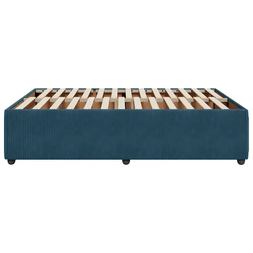 Letto matrimoniale | Letto per adulti | Giroletto Blu 140x190 cm in Velluto - Image 5