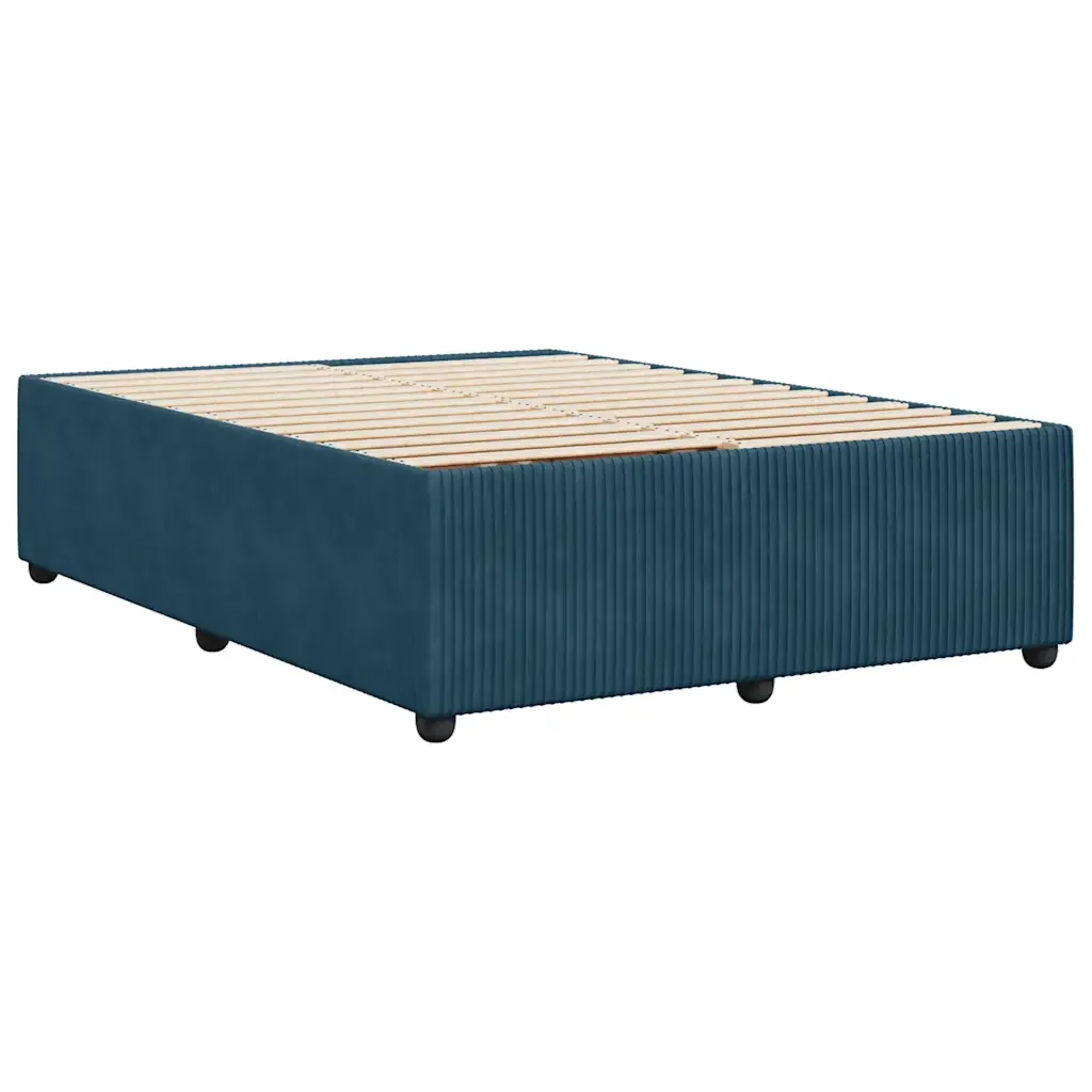 Letto matrimoniale | Letto per adulti | Giroletto Blu 140x190 cm in Velluto - Image 6