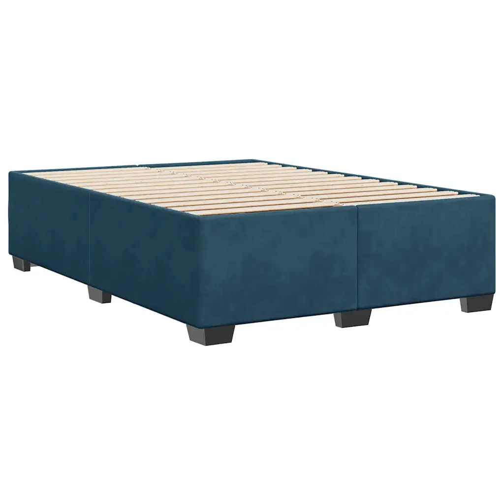 Letto matrimoniale | Letto per adulti | Giroletto Blu 140x190 cm in Velluto - Image 6