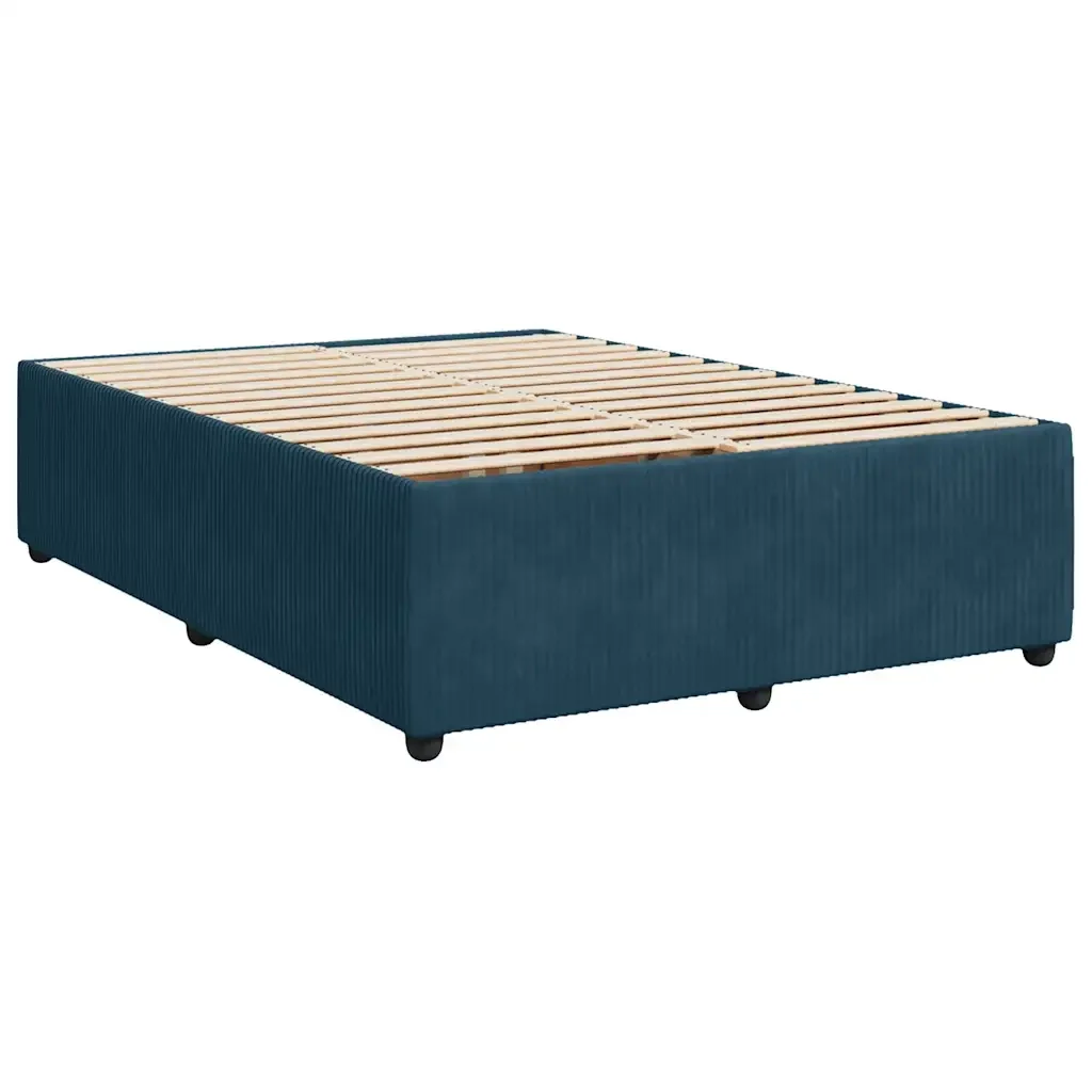 Letto matrimoniale | Letto per adulti | Giroletto Blu 140x200 cm in Velluto - Image 3