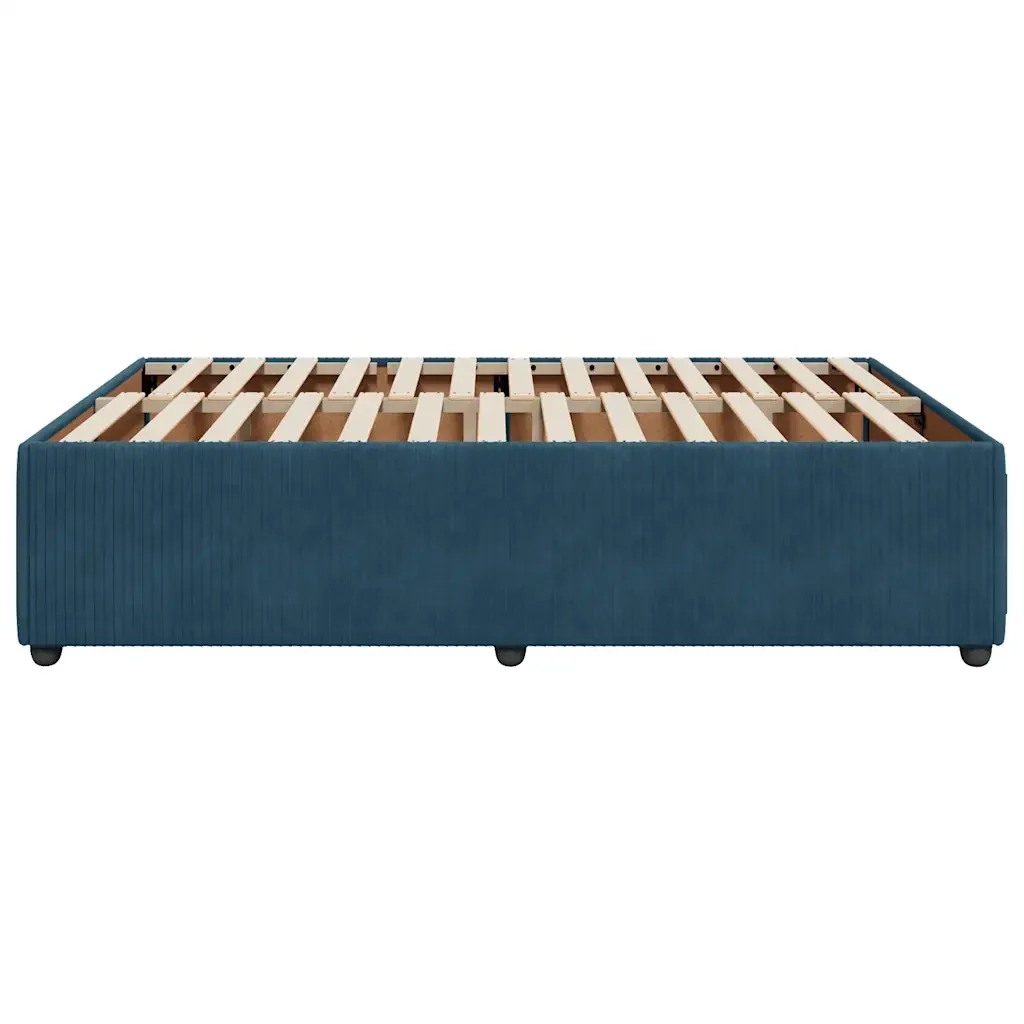 Letto matrimoniale | Letto per adulti | Giroletto Blu 140x200 cm in Velluto - Image 5